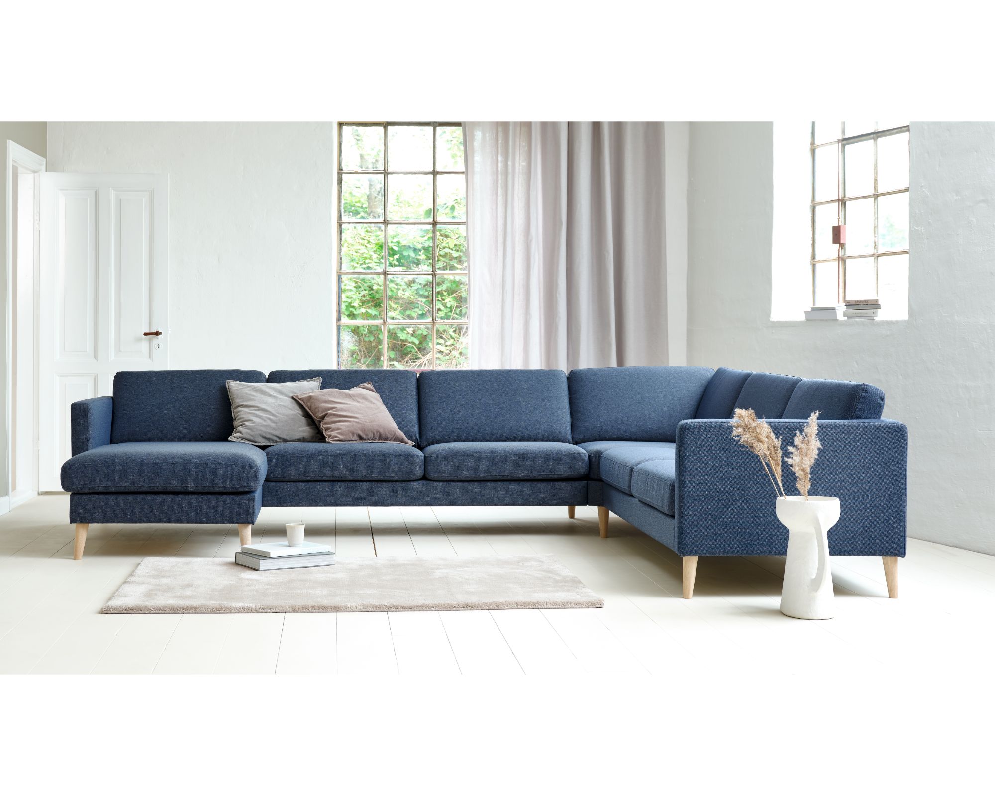 Hørsholm hjørnesofa m. chaiselong vendbar/navy | Sofanova